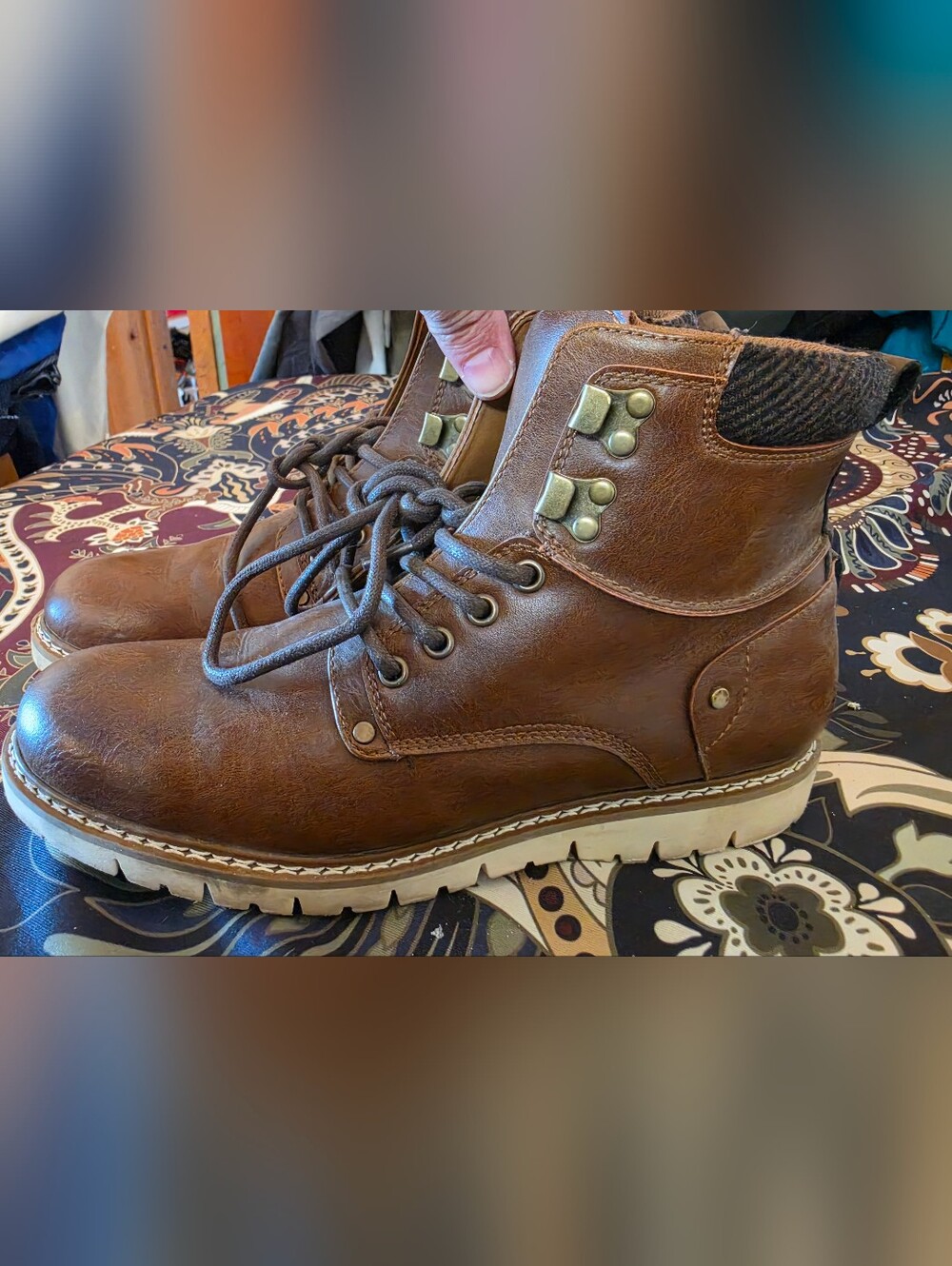 Madden NYC Men's Dawson Lace-up Combat Boots Size Size 10.5 Brown